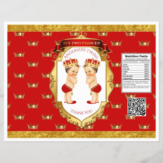 ベイビーボーイ ツインズ レッド ゴールド チップ バッグ ラッパー チラシ (正面)