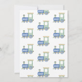 ベイビーボーイ トレインと飛行機のベビーシャワー 招待状 (裏面)