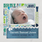 ベイビーボーイ　ベイビーおめでとう 案内状 (正面/裏面)