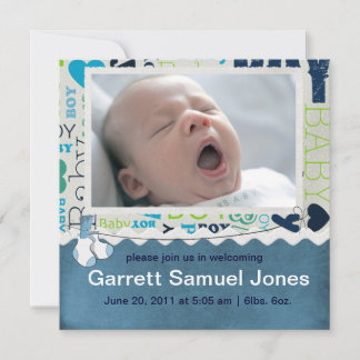 ベイビーボーイ　ベイビーおめでとう 案内状