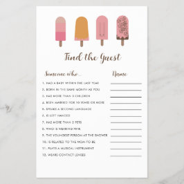 ベイビーポップ・アートのシャワー準備ゲストゲームを検索 チラシ