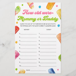 ベイビーポップ・アートのシャワー準備Age Gameを推測