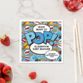 ベイビーポップ・アートのシャワー青漫画本 スタンダードカクテルナプキン (インサイチュ)