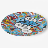 ベイビーポップ・アートのシャワー青漫画本 ペーパープレート (アングル)