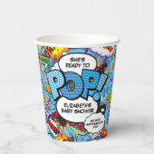 ベイビーポップ・アートのシャワー青漫画本 紙コップ (裏面)