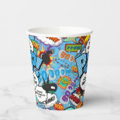 ベイビーポップ・アートのシャワー青漫画本 紙コップ (左)