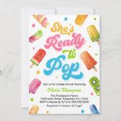 ベイビーポップ・アートのシャワーPopsicleの準備 招待状 (正面)