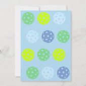 ベイビーミントグリーン這う歩くピックルボール1歳誕生日 招待状 (裏面)