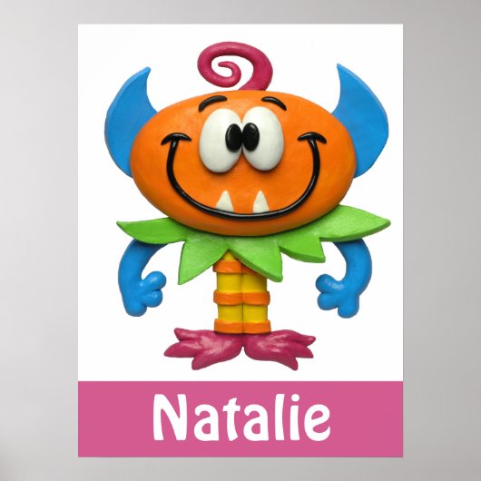 ベイビーモンスター ベビーガール シャワーナーサリー ポスター (正面)