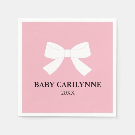 ベイビーラブ ピンクシャワー パーソナライズドナプキン スタンダードカクテルナプキン (正面)