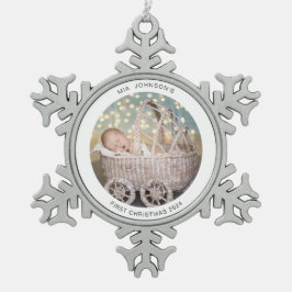ベイビー初めてのクリスマススノーフレークペーターオーナメント スノーフレークピューターオーナメント