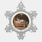 ベイビー初めてのクリスマススノーフレークペーターオーナメント スノーフレークピューターオーナメント (正面)