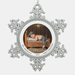 ベイビー初めてのクリスマススノーフレークペーターオーナメント スノーフレークピューターオーナメント