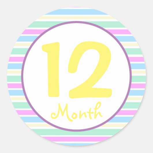 ベイビー月ステッカー ラウンドシール (正面)