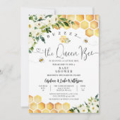 ベイビー男女兼用シャワーに女王ビーママ 招待状 (正面)