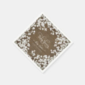 ベイビー素朴ズブレスホワイトフローラベビーシャワーデコール スタンダードカクテルナプキン (角)