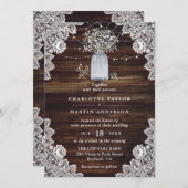 ベイビー素朴ズ・ブレス・ウッド・メイソン結婚・ジャー 招待状 (正面/裏面)