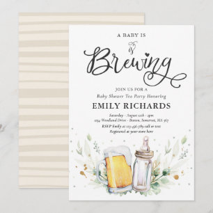 ベイビー誕生！ グリーンベアリー ブルーイング Co. ベイビーシャワー 招待状