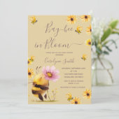 ベイビー開花デイジーフラワーベビーシャワー 招待状 (スタンド正面)