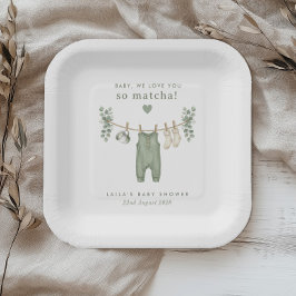 ベイビー、あなたが大好きなの　抹茶！ ペーパープレート