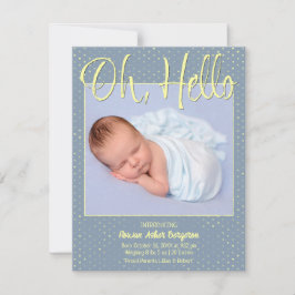 ベイビー、こんにちはフラットお知らせカード 案内状