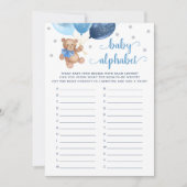 ベイビー アルファベット ABC ゲーム ベイビー シャワー テディベア カード (正面)