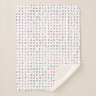 ベイビー アルファベット ABC リッチで暖かい色 シェルパブランケット