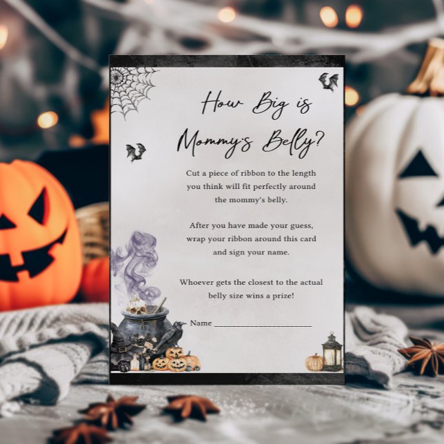 ベイビー・イズ・ブリューイング・ウィッチ ママのお腹はどのくらい大きいの？ゲーム (A Baby is Brewing Halloween Baby Shower How Big is Mommy's Belly Game)