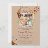 ベイビー・イズ・ブリューイング・コーヒー ベイビーシャワー 招待状 (正面)