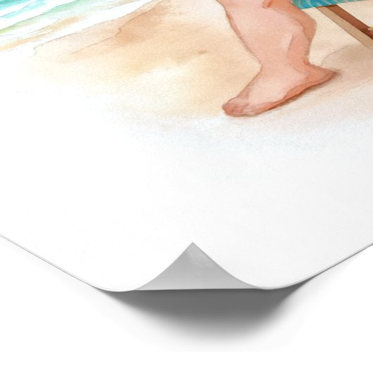 ベイビー イッツ ウォーム アウトサイド トロピカル クリスマス サンタ ポスター (角)