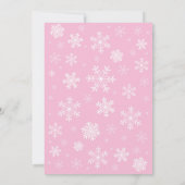 『ベイビー・イッツ・コールド・アウトサイド』ウィンターガールベイビーシャワー ピンク 招待状 (裏面)