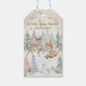 『ベイビー イッツ コールド アウトサイド』ウィンター ウッドランド ベイビー シャワー ギフトタグ (正面)