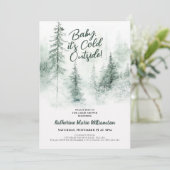 『ベイビー・イッツ・コールド・アウトサイド』ウィンター・フォレスト・ベイビー・シャワー 招待状 (スタンド正面)