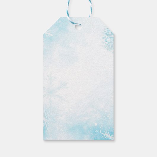 ベイビー イッツ コールド アウトサイド ウィンター ブルー ボウ サンクス ギフトタグ (裏面)