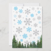 『ベイビー・イッツ・コールド・アウトサイド』ウィンター ブルー ボーイ ベイビー シャワー 招待状 (裏面)