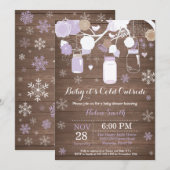 『ベイビー・イッツ・コールド・アウトサイド』ウィンター メイソンジャー ベビーシャワー 招待状 (正面/裏面)