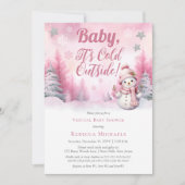 ベイビー・イッツ・コールド・アウトサイド ガール 仮想ベイビーシャワー 招待状 (正面)