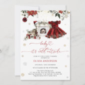『ベイビー・イッツ・コールド・アウトサイド』クリスマス ベビーシャワー 招待状 (正面)