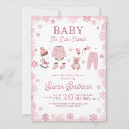 ベイビー イッツ コールド アウトサイド シャワー ピンク ガール ウィンター 招待状