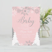 ベイビー イッツ コールド アウトサイド スノーフレーク ベイビー シャワー 招待状 (スタンド正面)