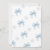 ベイビー・イッツ・コールド・アウトサイド ブルーボウ ウィンター ベイビーシャワー 招待状 (裏面)