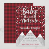 『ベイビー イッツ コールド アウトサイド』ベイビー シャワーの招待状 招待状 (正面/裏面)