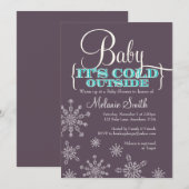 ベイビー・イッツ・コールド・アウトサイド ベビーシャワー 招待状 (正面/裏面)