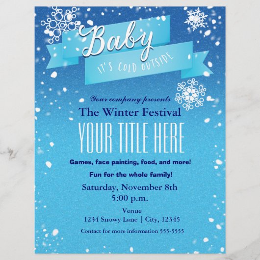 ベイビー・イッツ・コールド・アウトサイド 冬のイベント フライヤー ポスター (正面)