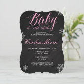 ベイビー・イッツ・コールド・アウトサイド 冬のテーマのシャワー招待状 招待状 (スタンド正面)