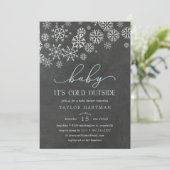 ベイビー・イッツ・コールド・アウトサイド 黒板 シャワーの招待状 招待状 (スタンド正面)