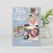 『ベイビー・イッツ・コールド・アウトサイド』4枚の写真 ホリデー ボーイ 誕生 案内状 (スタンド正面)