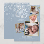 『ベイビー・イッツ・コールド・アウトサイド』4枚の写真 ホリデー ボーイ 誕生 案内状 (正面/裏面)