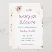 ベイビー・イン・ブルームのシャワー招待状 招待状 (正面/裏面)