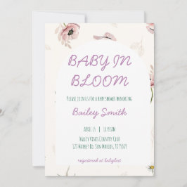 ベイビー・イン・ブルームのシャワー招待状 招待状